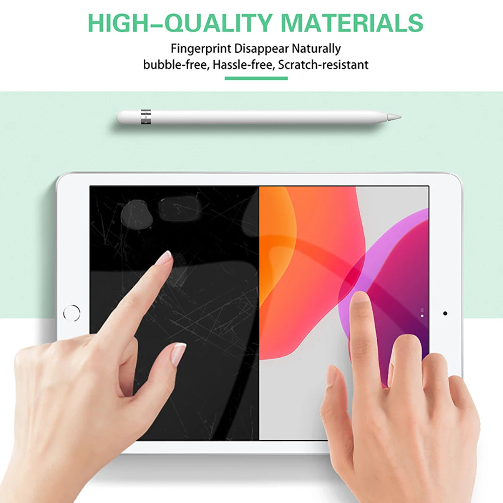 2pcs Tempered Glass Films for 2024 iPad Air 11/13 M2 Pro 11/13 M4 Screen Protector for iPad 3/4/5/6/7/8/9/10th Air 4/5 Pro 11