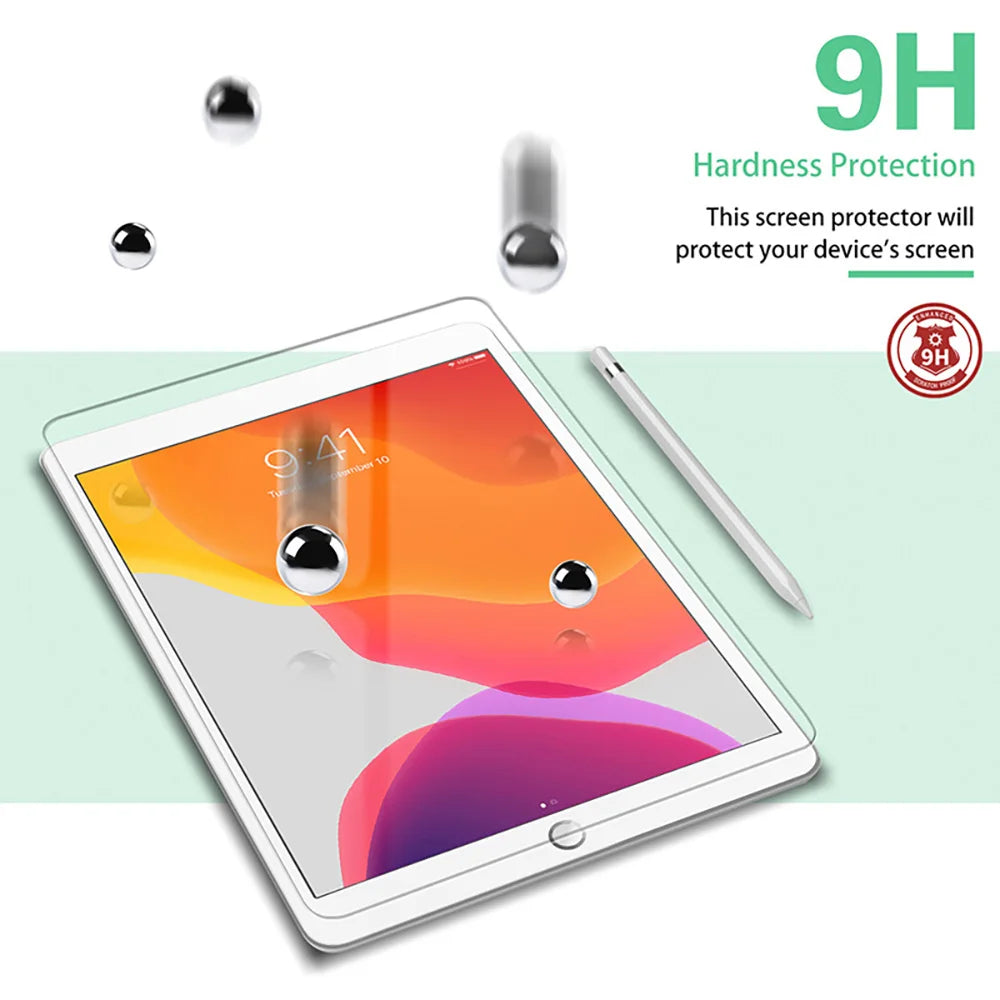 2pcs Tempered Glass Films for 2024 iPad Air 11/13 M2 Pro 11/13 M4 Screen Protector for iPad 3/4/5/6/7/8/9/10th Air 4/5 Pro 11