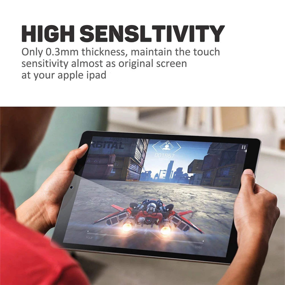 2pcs Tempered Glass Films for 2024 iPad Air 11/13 M2 Pro 11/13 M4 Screen Protector for iPad 3/4/5/6/7/8/9/10th Air 4/5 Pro 11