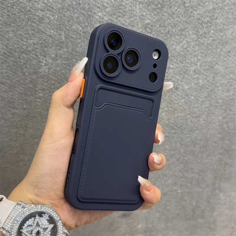 Luxury Soft Silicone Wallet Case For iPhone 17 Air 16E 15 14 Plus 13 12 Mini 11 Pro Max XR XS Shockproof Card Holder Slot Cover