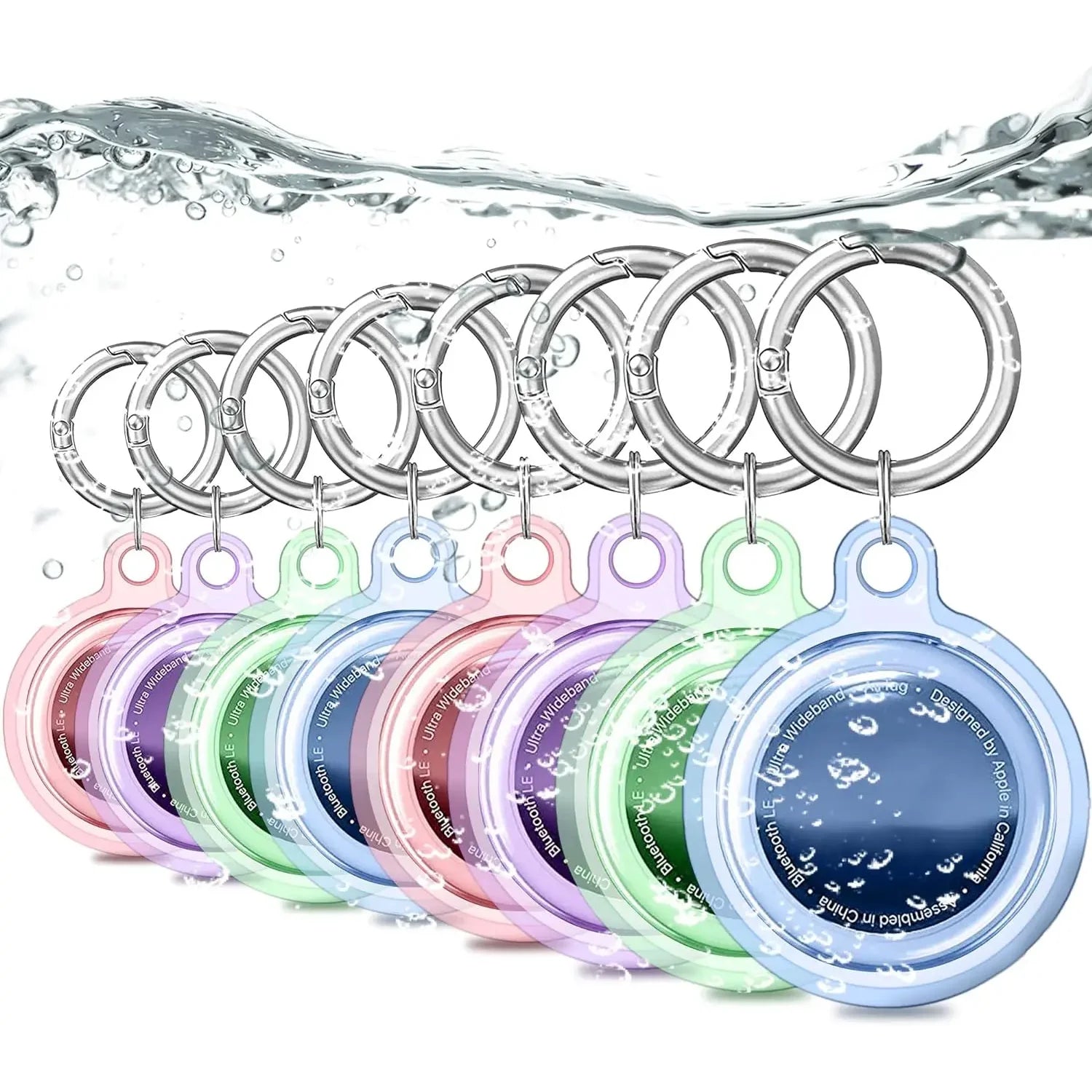 8/4/2 Pack Airtag Keychain Waterproof,Air Tag Holder Case Compatible with AirTag Case for Dog Cat Collar Tracker Key Ring