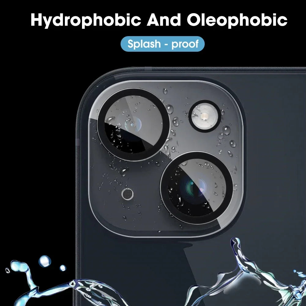 1-5Pcs Tempered Glass for iPhone 17 16 15 14 13 Pro Max Plus Mini Camera Lens Protector Black Circle Protective Lens Film Cover