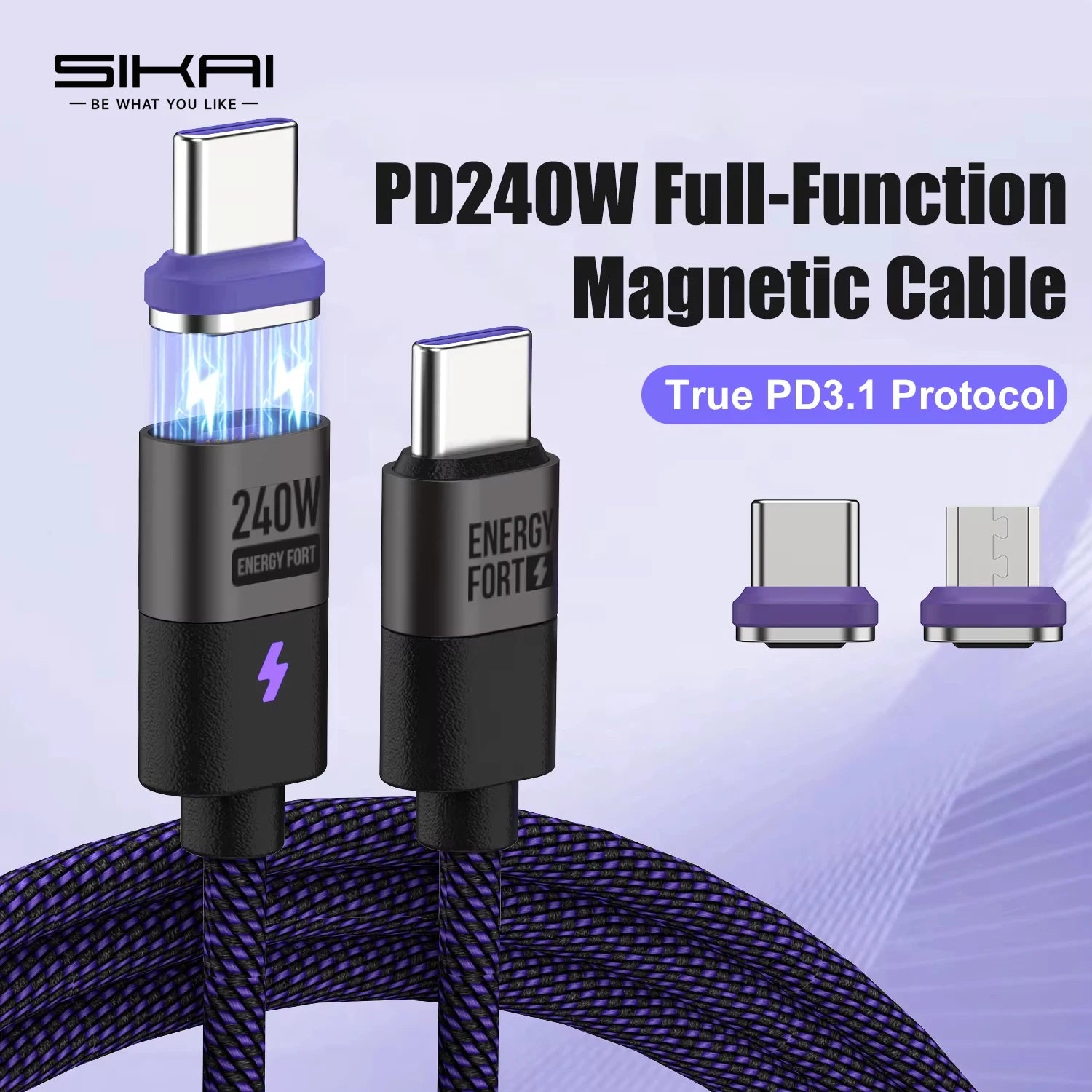 240W Magnetic Charging Cable PD3.1 5A Fast Charging USB C Cable Magnetic Phone Charger Cord for iPhone 17 Pro Max Samsung Xiaomi