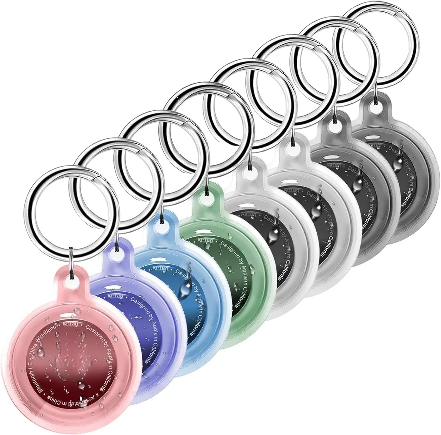 8/4/2 Pack Airtag Keychain Waterproof,Air Tag Holder Case Compatible with AirTag Case for Dog Cat Collar Tracker Key Ring