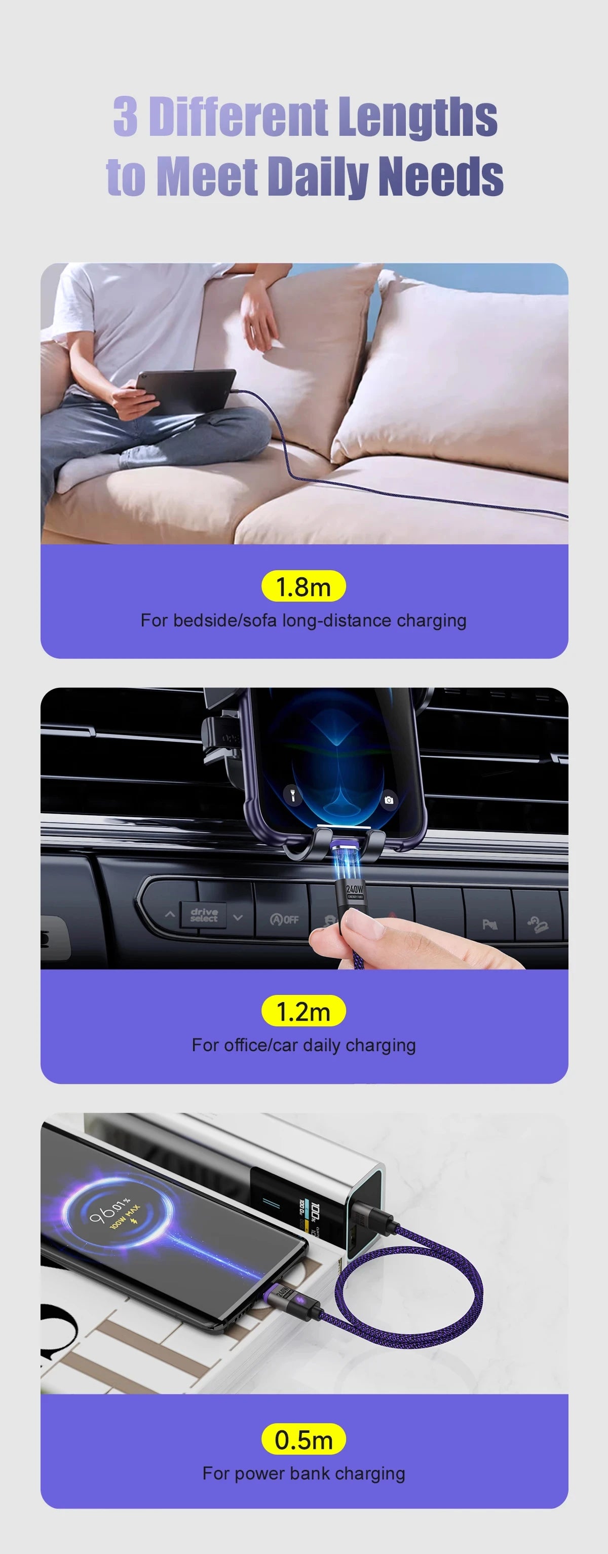 240W Magnetic Charging Cable PD3.1 5A Fast Charging USB C Cable Magnetic Phone Charger Cord for iPhone 17 Pro Max Samsung Xiaomi