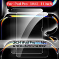 2pcs Tempered Glass Films for 2024 iPad Air 11/13 M2 Pro 11/13 M4 Screen Protector for iPad 3/4/5/6/7/8/9/10th Air 4/5 Pro 11