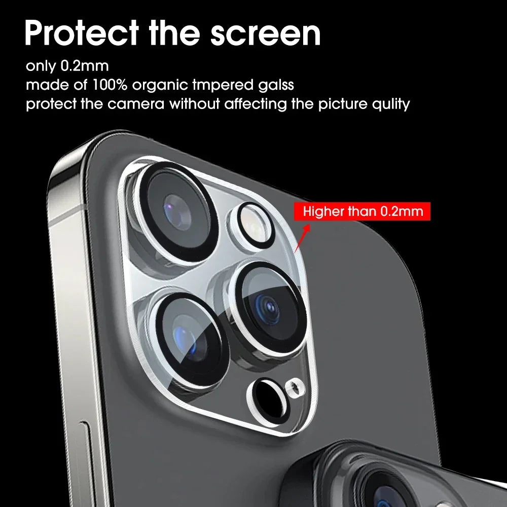 1-5Pcs Tempered Glass for iPhone 17 16 15 14 13 Pro Max Plus Mini Camera Lens Protector Black Circle Protective Lens Film Cover