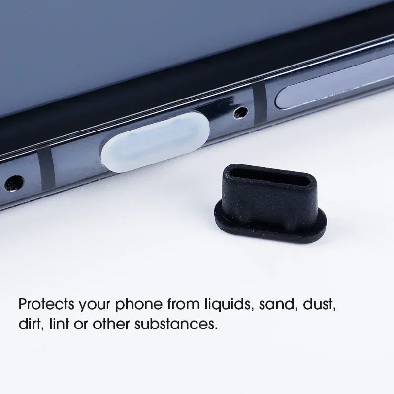 Silicone Dust Plugs Type C Charging Port Protector Stopper Cap Cover for Iphone 17 16 15 Pro Max Samsung Xiaomi Anti-Dust Plug