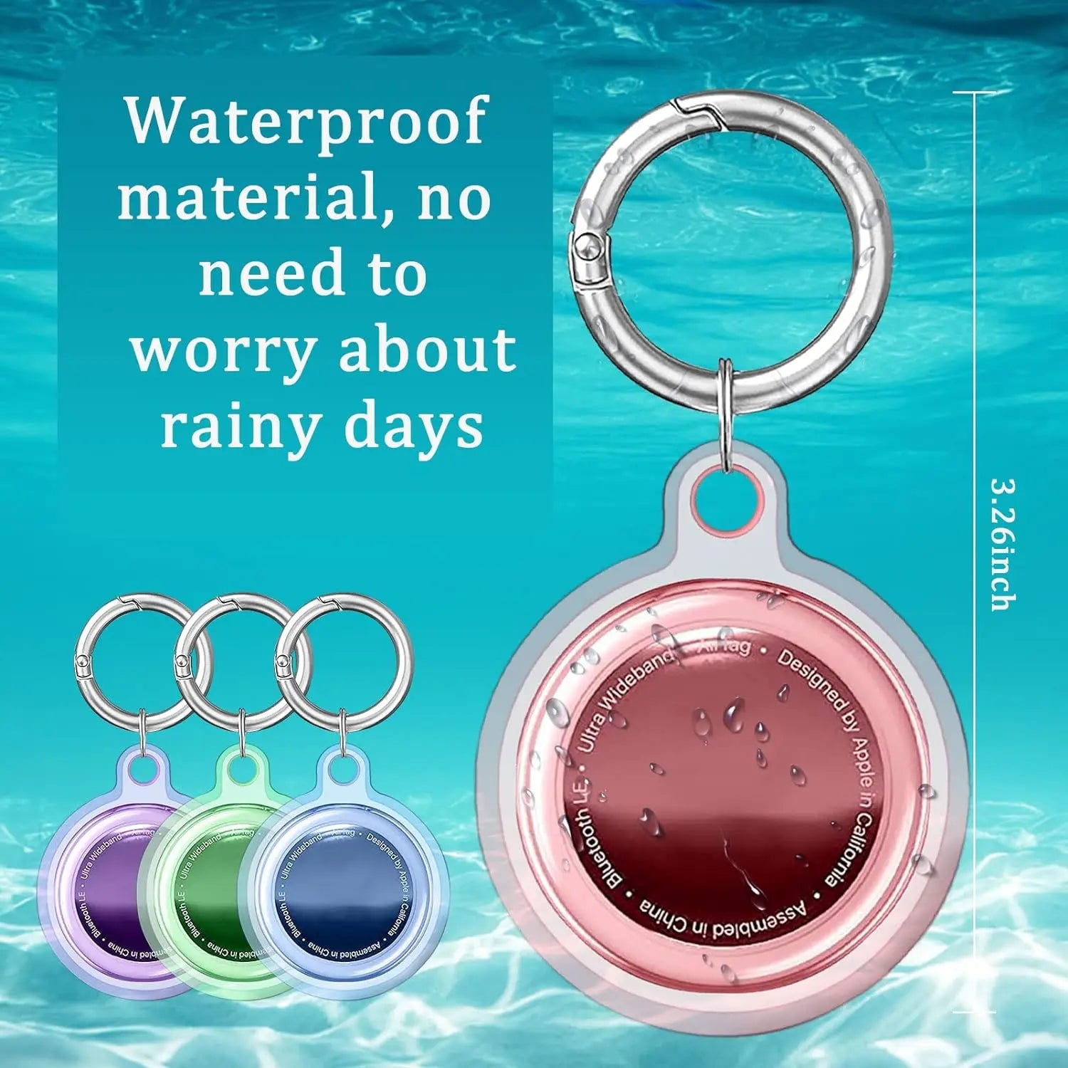 8/4/2 Pack Airtag Keychain Waterproof,Air Tag Holder Case Compatible with AirTag Case for Dog Cat Collar Tracker Key Ring